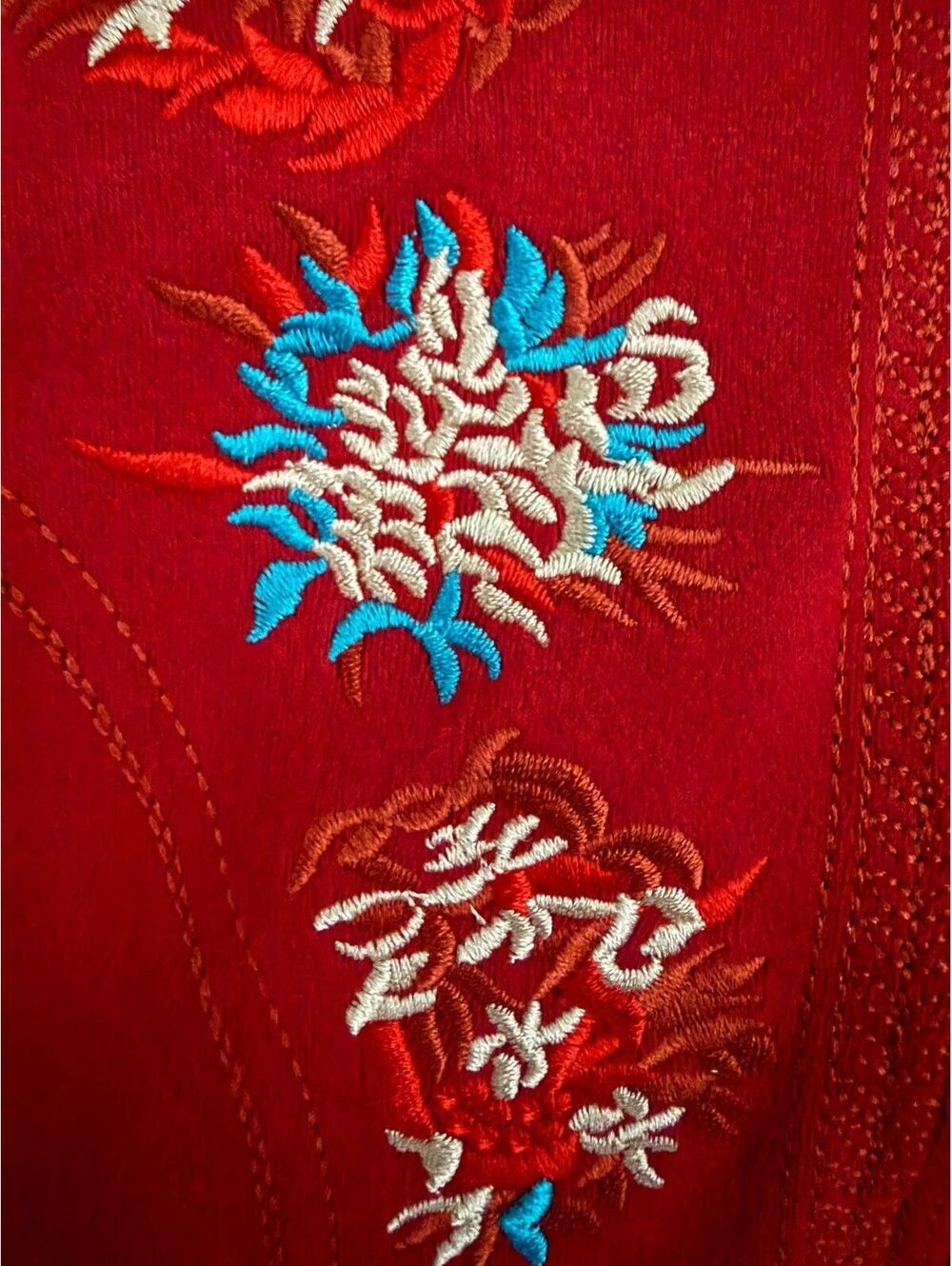 Dress Red Mini Indie BOHO Size Large Coquette Cottage Peasant Red Tomato Rare - Picture 5 of 9